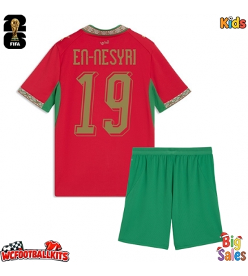 Morocco Youssef En-Nesyri #19 Replica Home Stadium Kit for Kids World Cup 2026 Short Sleeve (+ pants)